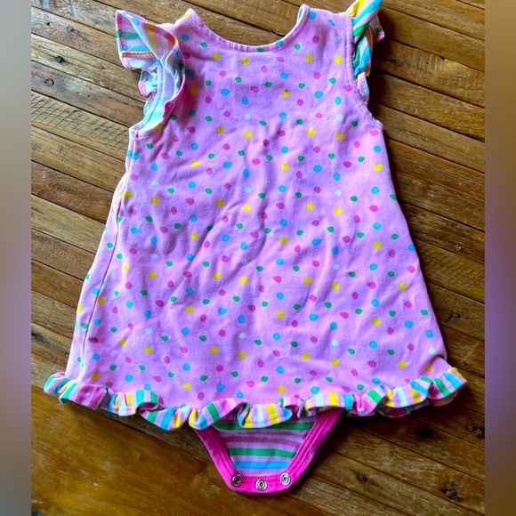 3M girls Florence Eiseman Multi-dot dress with attached bodysuit - Picture 3 of 3